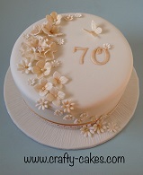 gold Unwired Flowers cake 70th